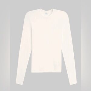 Leset Pointelle Slim Fit Long Sleeve - S - White